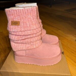 UGG Classic Mini Dipper Leg Warmer Boots Pink Dawn (Size 8) Brand New